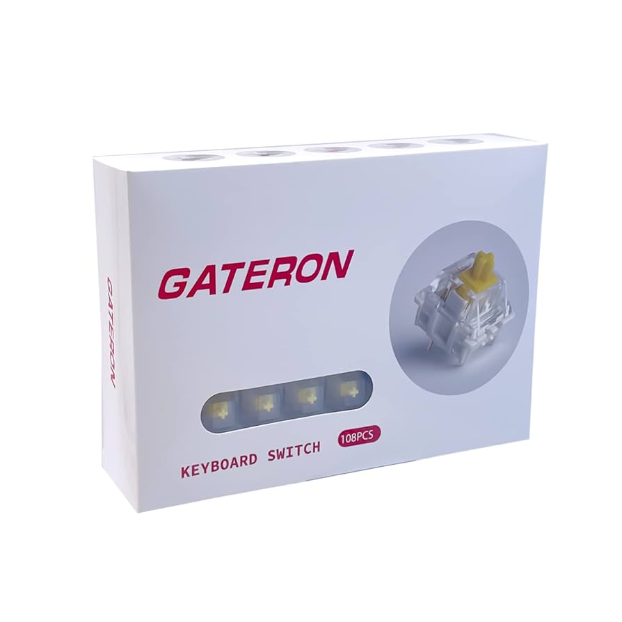 GATERON Milky Yellow Pro V2 Keyboard Switches, Pre-lubed